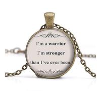 Collar con colgante de cristal "I'am Warrior, I am Stronger, Than I've Ever Been", joyería inspiradora