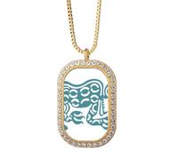 Collar con colgante de cristal y diamantes de imitación de animales mexicanos de la civilización antigua