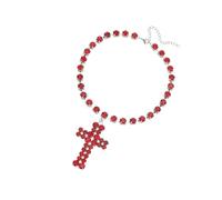 Collar con colgante de cruces con diamantes de imitación para uso diario, cruces de gran tamaño, collar con diamantes de imitación para uso diario, One Size, como se describe, como se describe
