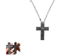 Collar con colgante de cruz antiguo con compartimento secreto, colgante en forma de diez personajes, diseño impreso 3D para regalo de cumpleaños, Navidad, San Valentín,Collares de pareja