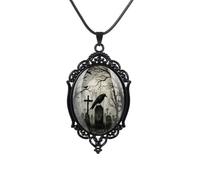 Collar con colgante de cruz de cuervo gótico, joyería vintage de cuervo con cadena de cuerda ajustable, accesorio de brujería mística para mujeres y hombres, regalo de elegancia oscura