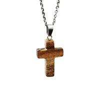 Collar Con Colgante De Cruz De Piedra Natural Para Mujeres Y Hombres, Collar De Piedras Preciosas De Reiki, Chakras, Cuarzo Cristalino Curativo Con Cadena, Joyería De Fe, Regalo Para Cumpleaños, A