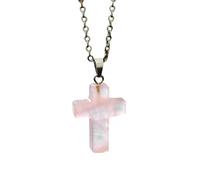 Collar Con Colgante De Cruz De Piedra Natural Para Mujeres Y Hombres, Cristal Curativo De Cuarzo, Chakras, Reiki, Piedras Preciosas, Collar Con Cadena, Joyería De Fe, Regalo Para Cumpleaños, Anive