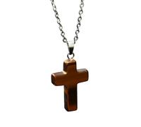 Collar Con Colgante De Cruz De Piedra Natural Para Mujeres Y Hombres, Cristal Curativo De Cuarzo, Chakras, Reiki, Piedras Preciosas, Collar Con Cadena, Joyería De Fe, Regalo Para Cumpleaños, Anive