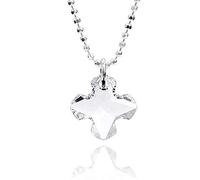 Collar Con Colgante De Cruz En Cristal Y Cadena De Plata Ajustable Para Pieles Sensibles