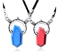 Collar con colgante de Dante de Devil May Cry 5 de DMC, con gemas rojas y azules, para cosplay.