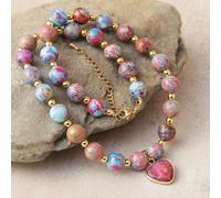 Collar con Colgante de de Piedra Natural Colorida en Estilo Bohemio Rosa y - Un Regalo Único para tu Ser