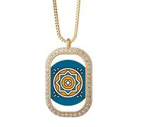 Collar con colgante de diamante y cristal dorado con patrón geométrico de estilo marroquí