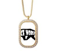 Collar con colgante de diamante y diseño de oso de animales negros, joyería dorada