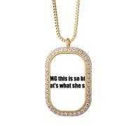 Collar con colgante de diamantes de cristal dorado con cita "This Is So Big"