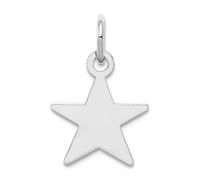 Collar con colgante de disco de estrella de plata de ley 925 pulida, grabable, mide 17 x 11 mm de ancho, dije para mujer, Plata de ley