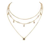 Collar con colgante de disco multicapa de color dorado, accesorios para mujeres y niñas, joyería de fiesta, regalo de cumpleaños, útil y profesional