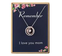 Collar con colgante de doble círculo I Love You Mom para mujer