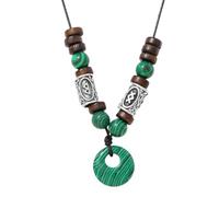Collar Con Colgante De Donut De Cristal Natural, Piedra Curativa Reiki, Moneda De La Suerte, Collares Con Cuentas De Madera, Amuleto Vikingo Nórdico, Joyería Para Mujeres Y Hombres, Regalo De Mala