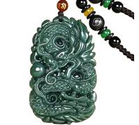 Collar con colgante de dragón de jade qing tallado a mano natural puro certificado He Tian jade Hay un certificado, collar para mujer y hombre, NO, Jade, No es una piedra preciosa