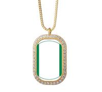 Collar con colgante de emblema afnacional de Nigeria con diamantes de cristal dorado