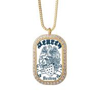 Collar con colgante de emblema de águila medieval de caballeros de la UE destroy con diamantes de cristal dorado