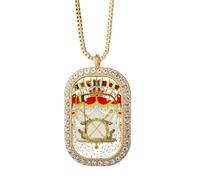 Collar con colgante de emblema nacional de Bélgica, con diamantes de cristal, joyería dorada