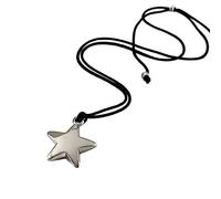 Collar con colgante de estrella, cadena de clavícula, cuerda negra, ajustable, gargantilla de cadena ajustable, joyería y colgante de estrella, declaración de su encanto único, One Size, Como se