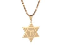 Collar con colgante de estrella de David de seis puntas de Salomón para hombres y mujeres