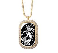 Collar con colgante de faraón del antiguo Egipto con diamantes de cristal dorado