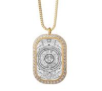 Collar con colgante de faraón del antiguo Egipto y cristal dorado