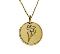 Collar con colgante de flor de narciso de plata de ley 925 |LK_NLC_00778 | Colgante de animal extinto vida prehistórica antigua regalo para paleontólogos ciencia fósil con 18 pulgadas de diámetro.
