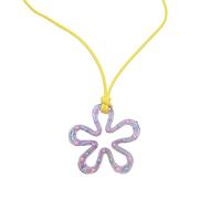 Collar con colgante de flor hueca de moda, acrílico, simple y delicada, para mujeres y niñas, uso diario