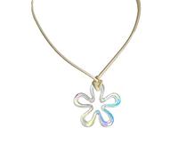 Collar con colgante de flor hueca dulce, joyería de fiesta, gargantilla de moda, collar de cordón simple, patrón de flores para mujeres y niñas, talla única, como se describe, como se describe