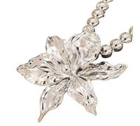 Collar con colgante de flores de metal de gran volumen para mujer, para uso diario, fiesta, noche, talla única, Acetato, No es una piedra preciosa