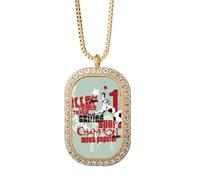 Collar con colgante de graffiti street boy soccer sed best con diamantes de cristal dorado