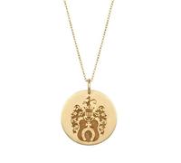 Collar con colgante de herradura de plata de ley 925 y oro |LK_NLC_00920 | plated round ocean navigation engraved charm 28mm pendant with 18 inch cable chain adventure jewelry gift