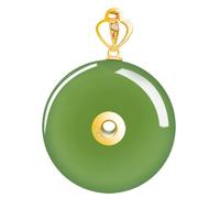 Collar Con Colgante De Jade De Oro De 18 Quilates Con Círculo Eterno, Hebilla De Seguridad Verde De Jaspe Hetiano, Jadeíta De Birmania Para La Paz Interior (Hebilla De Seguridad De Jaspe Hetiano)