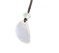 Collar con colgante de jade étnico hecho a mano que simboliza las buenas fortunas, ideal para regalar y colección individual, colgante de amuleto de la suerte, talla única, como se describe, como se