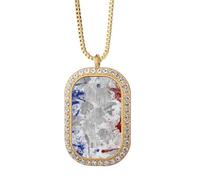 Collar con colgante de la bandera de Francia y la cultura de la ciudad del país y cristal de