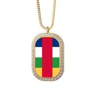 Collar con colgante de la bandera de la República Centroafricana de África y diamantes