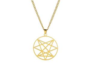 Collar con colgante de la Orden de los Nueve Ángeles, joyería de amuleto de Eneagrama Sagrado Ge étrico