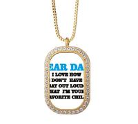 Collar con colgante de letra de «Dear Dad» con texto en inglés «Dear Dad
