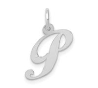 Collar con colgante de letra pequeña de oro blanco de 16 mm con monograma personalizado para mujer, One Size, Metal Oro blanco Oro metal Oro blanco, No es una piedra preciosa