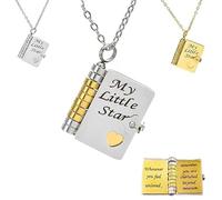 Collar con colgante de libro grabado, mini libro que se puede abrir con 6 páginas, regalo significativo para cumpleaños de hija o graduación, Talla única, Acrílico, No es una piedra preciosa