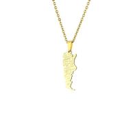 Collar con Colgante De Mapa De Argentina, Declaración De Color Sólido, Nombre De Ciudades, Contorno De Mapa, Cadena De Clavícula, Regalos De Viaje para Mujeres, Hombre, Diseñ