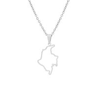 Collar Con Colgante De Mapa De Colombia, Colgante Étnico De Moda Con Mapas De Países De Colombia, Adorno Colgante Hueco Con Bandera Nacional, Para Mujeres Y Hombres, Joyería Con Dijes Patrióticos