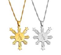 Collar Con Colgante De Mapa De Filipinas, Bandera Del País De Pilipinas, Joyería De Pulido De Hip-Hop, Amuleto De Moda Filipina, Cadena Étnica De Ondas De Agua, Regalo De Fiesta Para Mujeres /