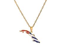 Collar Con Colgante De Mapa De La Bandera De La República De Cuba, Collares De Contorno De Cuba Para Mujeres Y Hombres, Collar De Continente De Cuba, Collar Con Colgante De Joyería De Mapa Vintage,