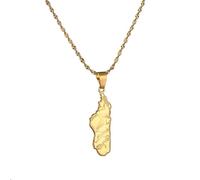 Collar Con Colgante De Mapa De Madagascar - Mapas De Países Con Aceite De Goteo Étnico Collares Con Bandera Nacional Para Mujeres Y Hombres Joyería Con Amuleto Patriótico Regalo Amarillo-C 60 Cm