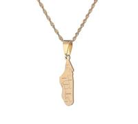 Collar Con Colgante De Mapa De Madagascar - Mapas De Países Con Aceite De Goteo Étnico Collares Con Bandera Nacional Para Mujeres Y Hombres Joyería Con Amuleto Patriótico Regalo Amarillo-A 50 Cm
