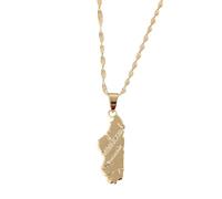 Collar Con Colgante De Mapa De Madagascar - Mapas De Países Con Aceite De Goteo Étnico Collares Con Bandera Nacional Para Mujeres Y Hombres Joyería Con Amuleto Patriótico Regalo Amarillo-B 50 Cm