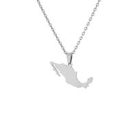 Collar con Colgante De Mapa De México: Cadena De Clavícula con Contorno De Mapa De Color Sólido Brillante, Regalos De Viaje para Mujeres, Hombre, Joyería con Sentido del Dise
