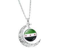Collar con colgante de mapa de Siria, bonito accesorio para el cuello de un amigo reflexivo, talla única, como se describe, como se describe