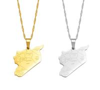 Collar con colgante de mapa de Siria, nombre de país, ciudades, estilo étnico sirio, collar con dije de hip hop, joyería patriótica, delicada, para mujeres, hombres y niñas, regalos unisex, Concha
